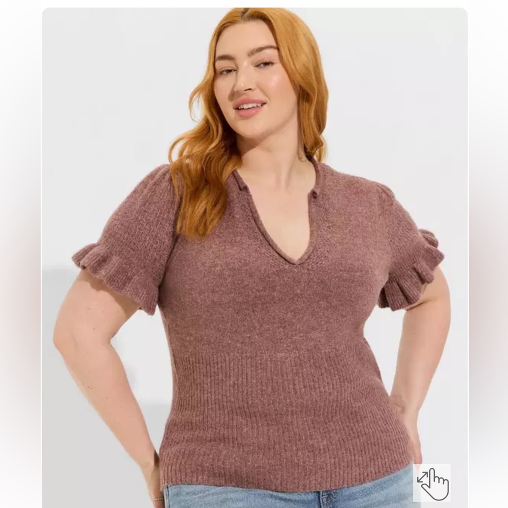 Torrid Mauve Knit short sleeved sweater